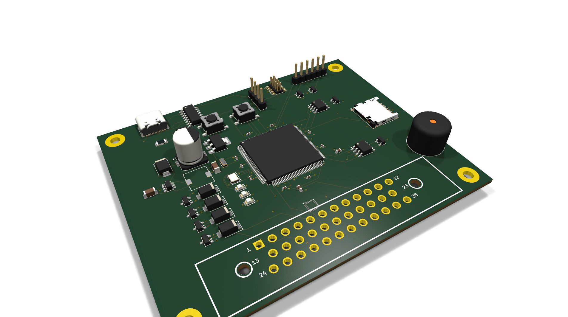 Rendu 3D de la carte électronique du calculateur